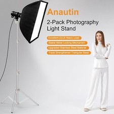 2 PACK  9.2 FT Stainless Steel Light Stand Photography, Heavy Duty Photography
