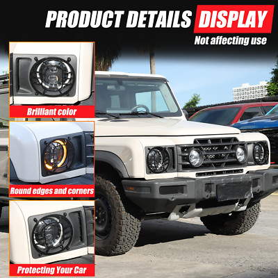 Matte Black Front Headlight Grille Net cover trim Für Ineos Grenadier 20-24