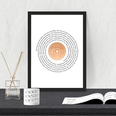 Individueller Vinyl Text Musik Druck, erstes Tanzlied, personalisierte Schallplatte Kunst,