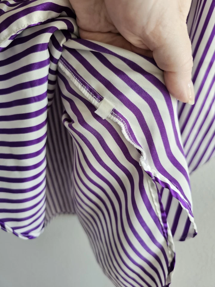 Camisa para dormir vintage de estatina de gran tamaño Victoria's Secret - rayas moradas - pequeña Foto 4 de 4