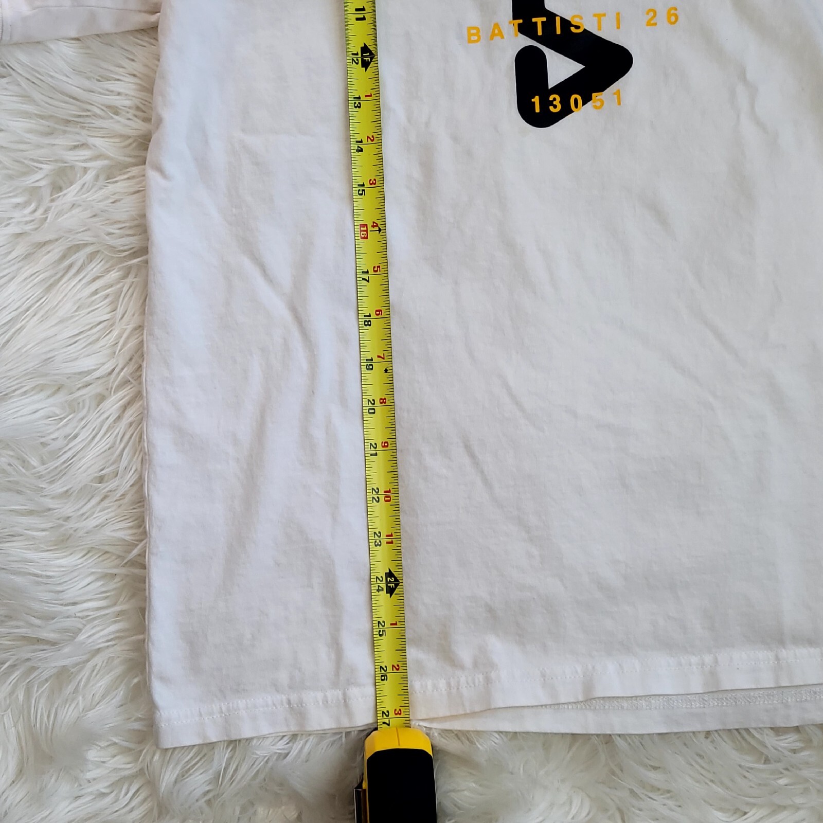 T shirt vintage FILA Biella Italia da uomo LG bianca maniche corte piccola macchia