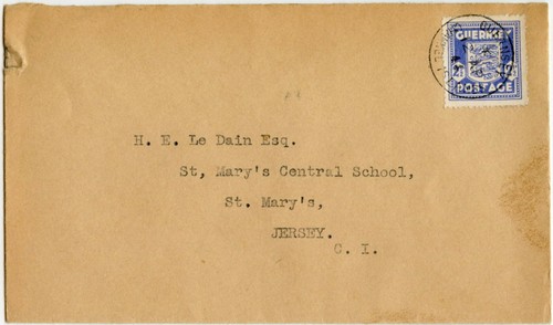 GUERNSEY CHANNEL Is OCCUPATION 2 1/2d FIRST DAY COVER WATER BOARD to JERSEY - Picture 2 of 3