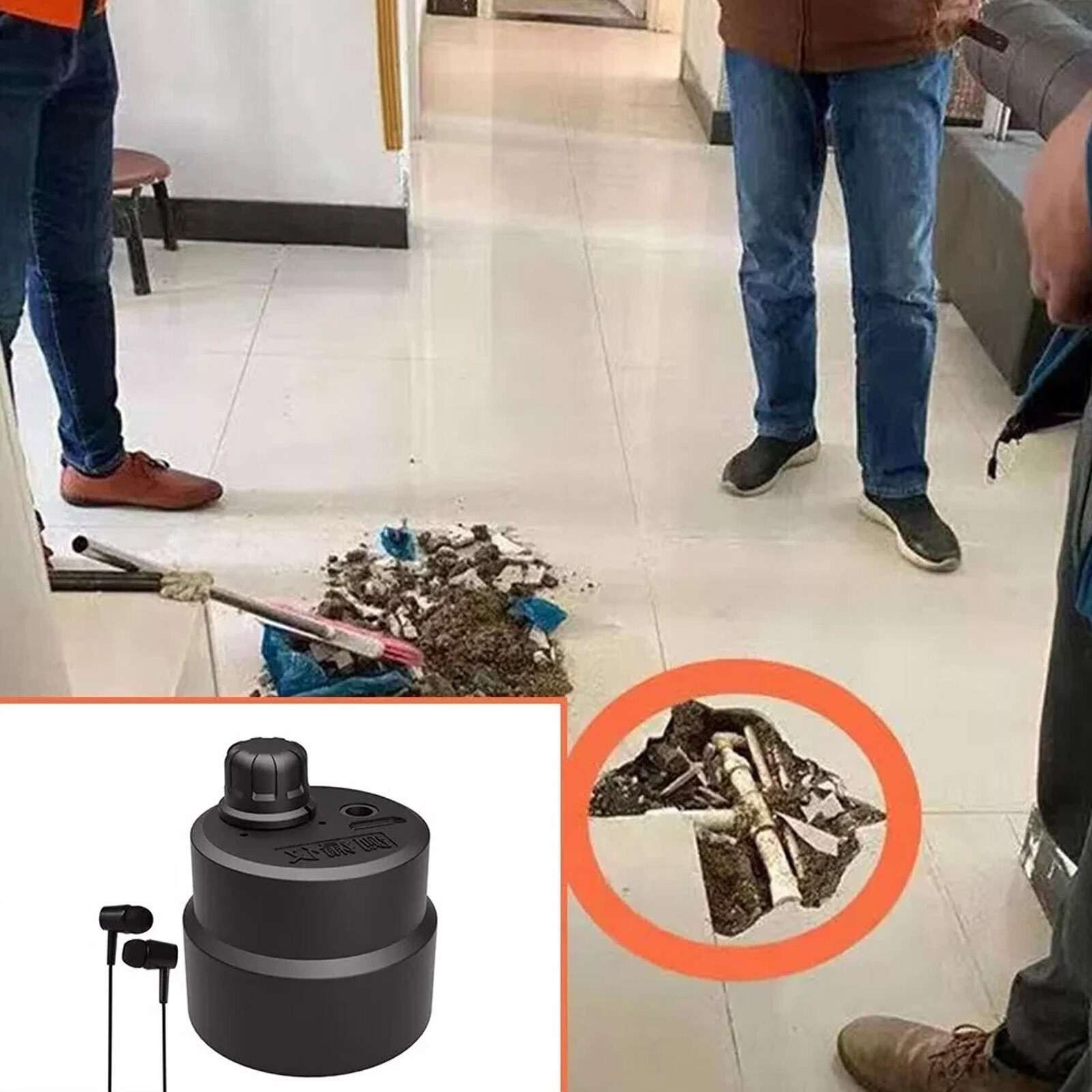 Water Pipe Leak Detector Sensor Underground Water Pipe Leakage Monitor Kit F01q3