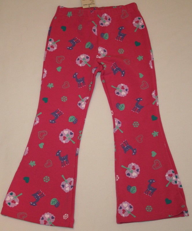 4 NWT Pumpkin Patch FAIRY TALE Pink Deer Stretchy PANTS Girls 