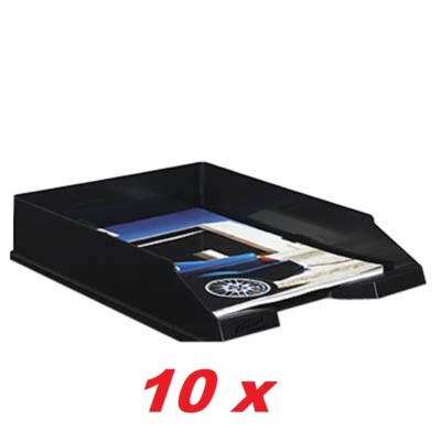 10 x Briefkorb Ablage Briefablage Briefkörbe für DIN A4 - schwarz- 2. WAHL