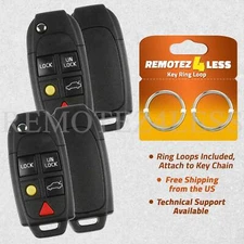 2 For 2004 2005 2006 2007 2008 Volvo V70 Replacement Flip Shell Key Fob Case Pad