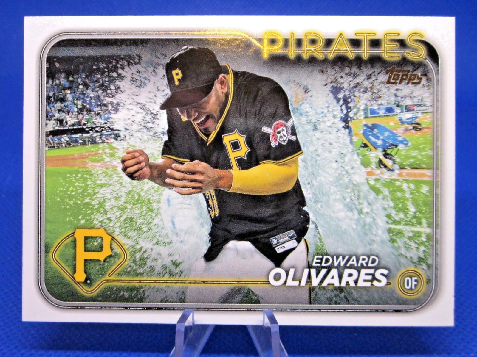 2024 TOPPS SERIES 2 #527 EDWARD OLIVARES SSP GOLDEN MIRROR VARIATION PIRATES