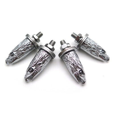 4 PCS Chrome Eagle Head Bolts Screws For License Plate Tag Frame Windshield Trim