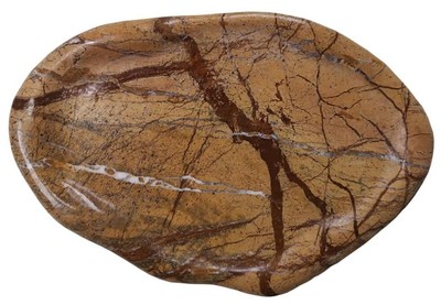 Natural Marble Ornament Tray, (Rainforest Brown) Marble Ornaments, Light 