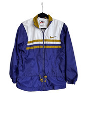 Vintage Nike Jacket Womens Size Small Purple Gold Windbreaker Track Full Zip