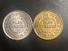 Brass and Nickel Showbiz Pizza Place token