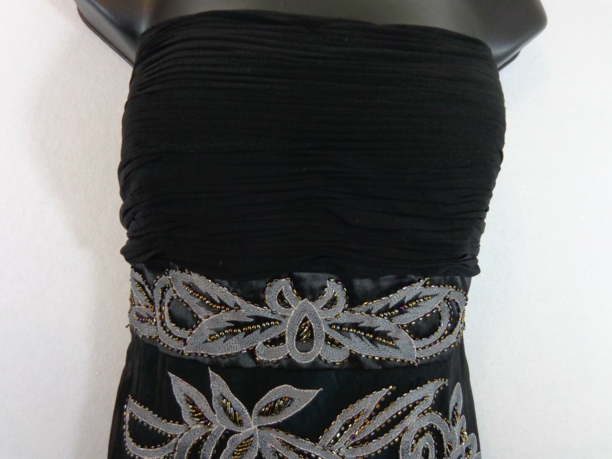 sue wong beaded strapless dress Sue Wong Strapless Ribbon Applique Beaded Dress