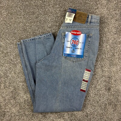 NWT Vintage Y2K Bugle Boy 750 Jeans Mens 31x30 Light Wash Tapered Relaxed Leg