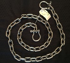 Stainless Steel 316 Anchor Chain 3/8" 10mm x 10' with 1/2" Bow Shackles 