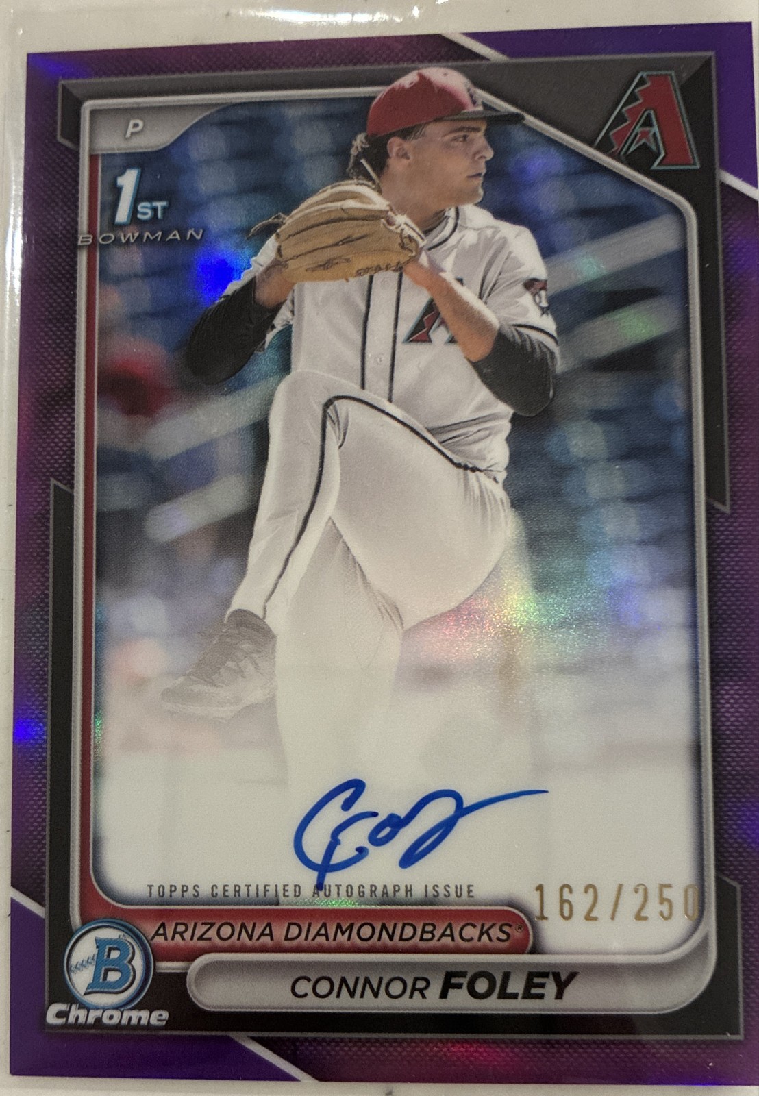 2024 Bowman Draft - Chrome Prospect Auto Connor Foley #CPA-CF Purple Ref /250