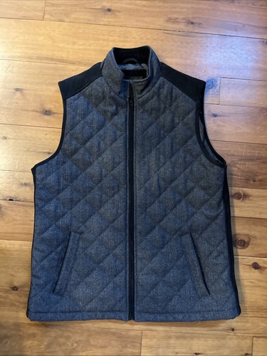 Neu Pronto Uomo Full Zip grau/schwarz Steppweste gefüttert mit Innentasche - Bild 1 von 13