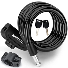 Hapleby Premium Bike Lock with 2pcs Keys, Professional Bike Cable Lock of 4 F...