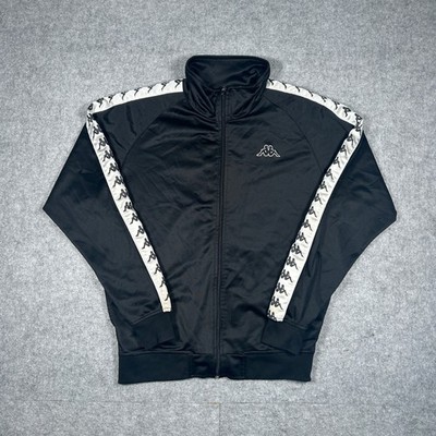 Kappa track jacket Mens Medium Black Banda Activewear Sportswear full zip