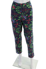 J. Mclaughlin Women's Hook Closure Flat Front Straight Leg Pants Floral Size 12