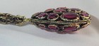  Trifari Vintage Teardrop Renaissance Cranberry Red Pendant Glass Necklace — photo 7