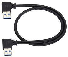 AAOTOKK 90 Degree 3.0 A USB Cable Left  Right Angle USB 3.0 A to A Male Chargin