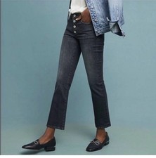 Pilcro and the Letterpress Anthropologie Womens High Flare Jeans 33 Crop