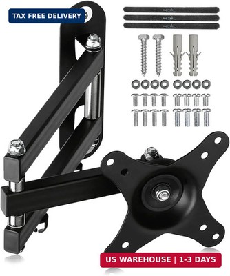 Articulating TV Wall Mount Bracket Flat Screen Computer Monitor Arm Fit VESA New