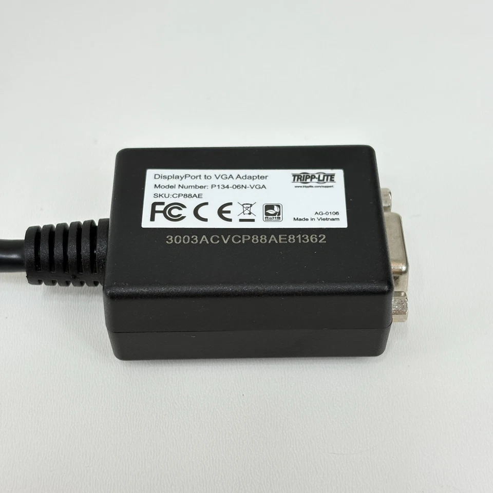 Tripp Lite P134-06N-VGA DisplayPort to VGA Active 6" Adapter - Image 2 of 4