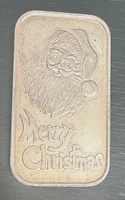 Merry Christmas Silver Towne 1oz .999 Fine Silver Bar