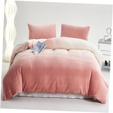 Pink White Gradient Comforter Set - Full Full 80'' 90'' Velvet Gradient Pink