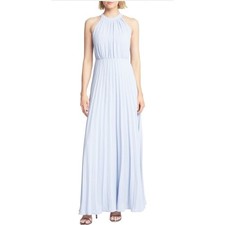 NWT Halston Heritage Round Neck Ruched Maxi Gown US 6