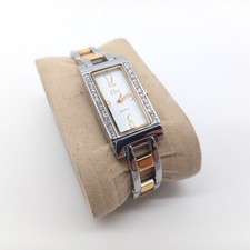 ELVI Rectangle Steel Quartz Wristwatch Gold Accents Pre-Loved