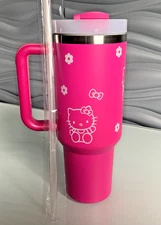 Hello Kitty Tumbler Cup Mug - 40oz - Double Wall Insulated Stainless - Hot Pink