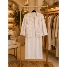 Jessica Howard Mother of the Bride / Groom Dress Jacket Set Beaded Sequin Size 6