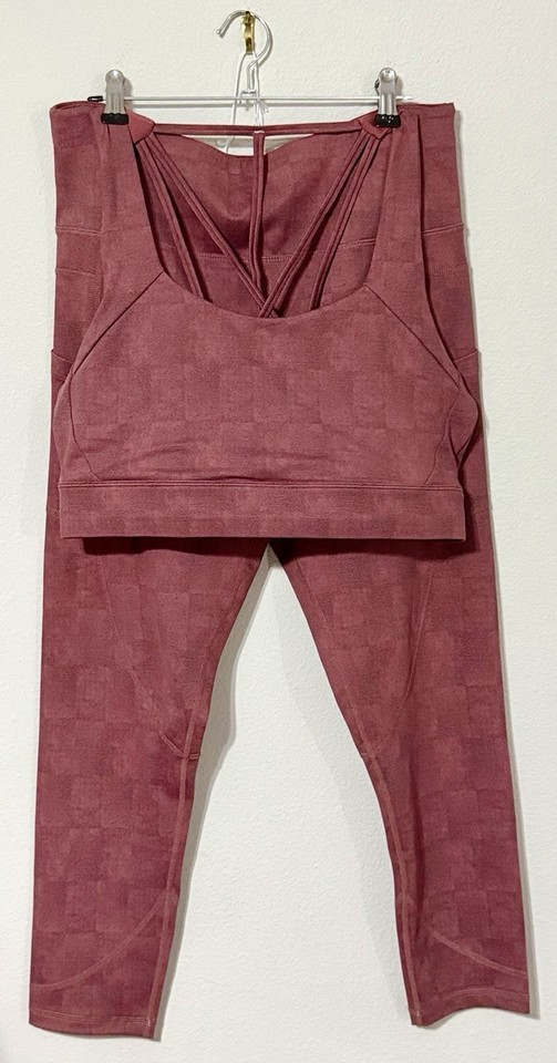ZYIA Active Matching 2 Piece Set Size 12 Brick Pattern Sports Bra Leggings