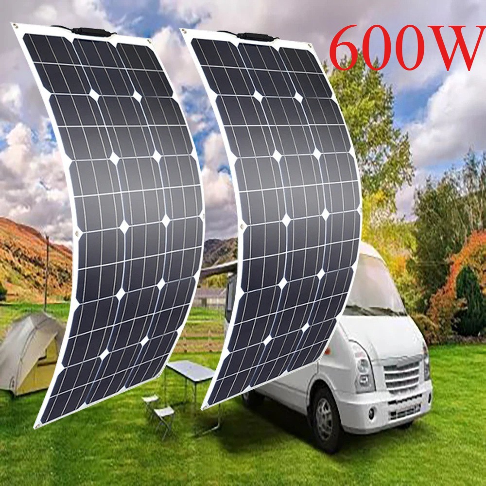 600 Watt Flexible Solar Panel 12V Portable Mono RV Camping B