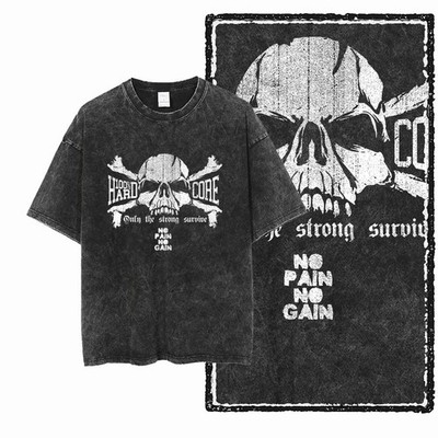 Hardcore Bodybuilding - Oversize T Shirt - '' NO PAIN NO GAIN '' Gym Shirt Acid