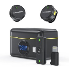 Wireless Lavalier Microphone for iPhone/Android, Mini Microphone with Chargin...