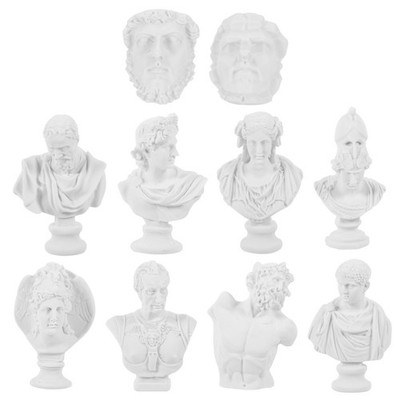 10pcs Mini Bust Sculptures Drawing Sketch Reference Figure Statues Model