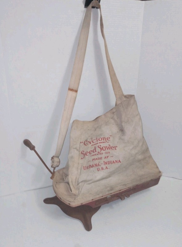 Antique "Cyclone" Portable Hand Crank Manual ~Seed Sower~ Urbana, Indiana U.S.A.