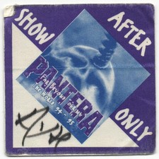 Vintage Pantera 1994 1995 Concert Backstage Pass After Show