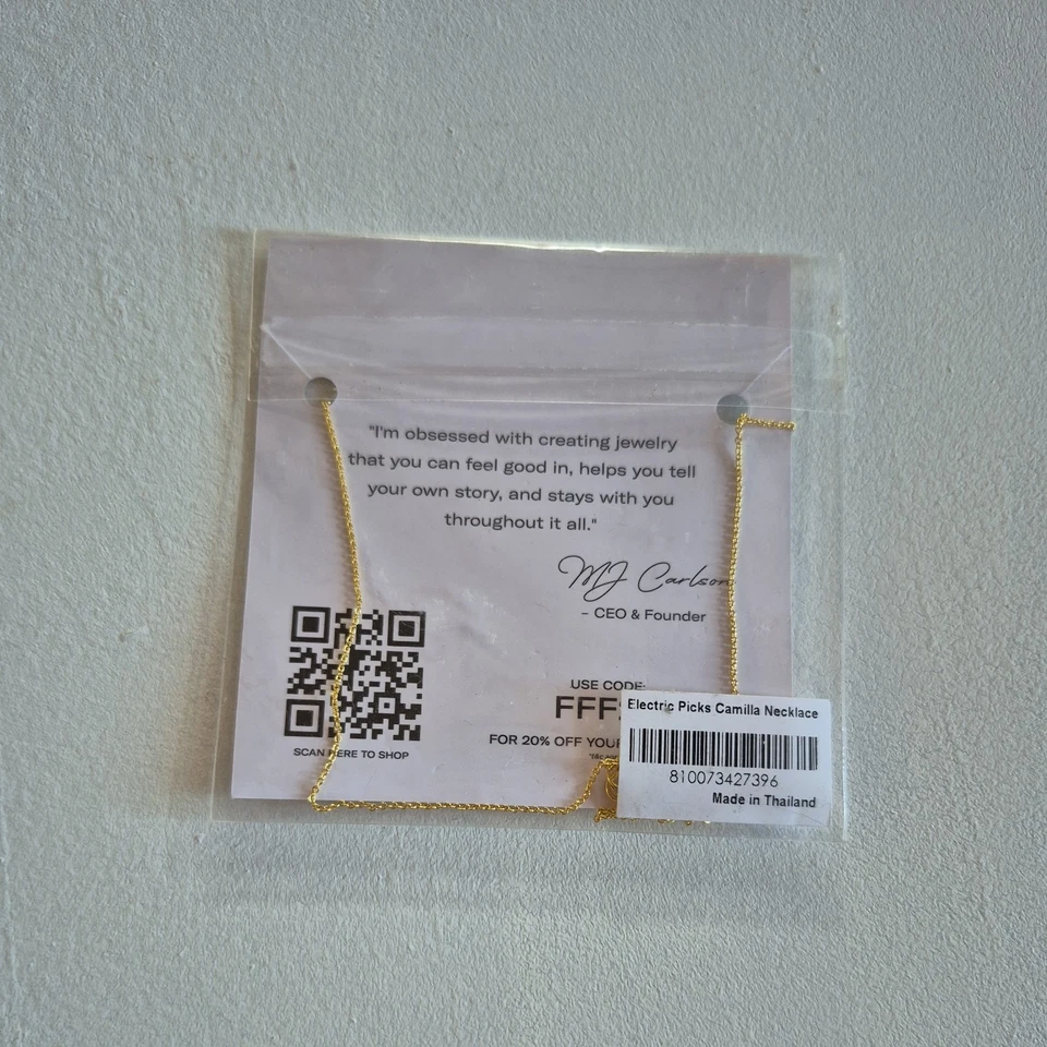 Collar de oro Camilla Electric Picks con dije floral de circonita cúbica sin níquel Foto 2 de 2