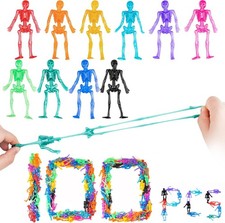 NiHome 100PCS Halloween Stretchy Toys Skeleton Toy Sets, Halloween Goodie Bag St