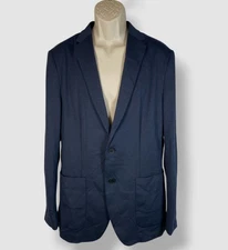 Perry Ellis Portfolio Men's Blue Slim-Fit Solid Sport-Coat Jacket Size L