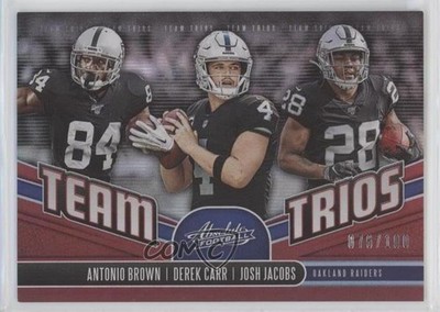 2019 Absolute Team Trios Red Spectrum Antonio Brown Josh Jacobs Rookie RC 0c6