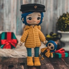 Coraline Amigurumi Doll, Handmade Crochet Amigurumi Doll Gift, Amigurumi Doll