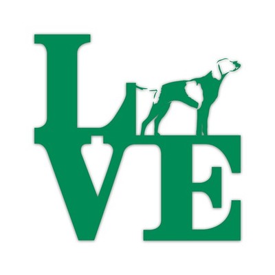 Love English Pointer Vinyl Sticker Die Cut Weatherproof UV Protected