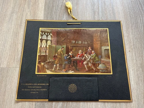 large 1960 calendar - f.a. brazier builders - salisbury  ( gunpowder plot )
