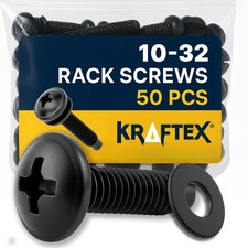 10-32 Rack Screws 50-Pack - Versatile Server Rack Accessories for Network Cab...
