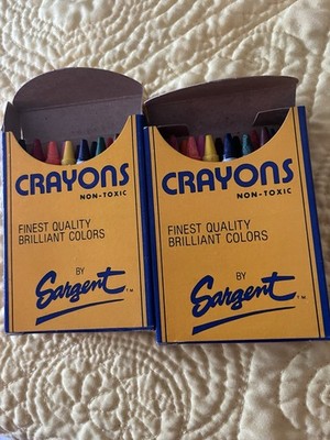 2 Vintage Crayons By Sargent 16 PC Pack USA Colors NEW IN BOX